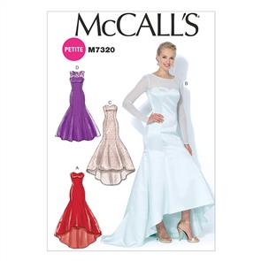 McCalls Pattern 7320 Misses'/Miss Petite Mermaid-Hem and High-Low Dresses
