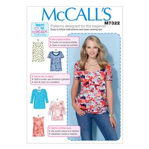 McCalls Pattern 7322 Misses' Pullover Tops