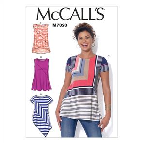 McCalls Pattern 7323 Misses' Asymmetrical Seam Detail Tops