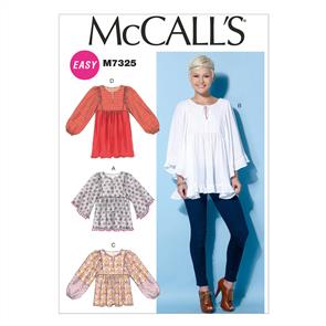 McCalls Pattern 7325 Misses' Gathered Tops and Tunic
