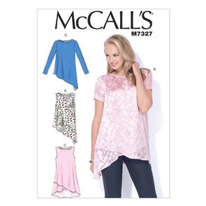 McCalls Pattern 7327 Misses' Shaped Hemline Tops