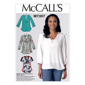 McCalls Pattern 7357 Misses' banded Tops with Yoke