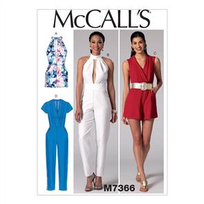 McCalls Pattern 7366 Misses' Rompers, Jumpsuits