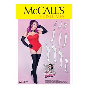 McCalls Pattern 7397 Misses' Gloves, Arm Warmers, Leg Warmers, Stockings