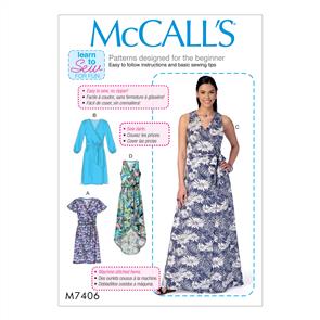 McCalls Pattern 7406 Misses' Dresses and belt