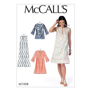 McCalls Pattern 7408 Misses' Tunic and Dresses