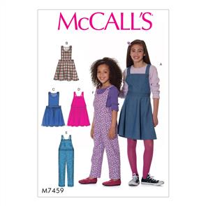McCalls Pattern 7459 Children's/Girls' Jumpers and Overalls