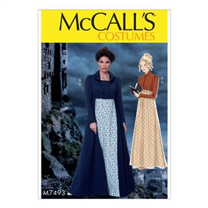 McCalls Pattprn 7493 Cropped Jacket, Floor-Length Coat & Dress