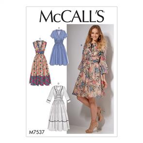 McCalls Pattern 7537 Misses' banded, Gathered-Waist Dresses