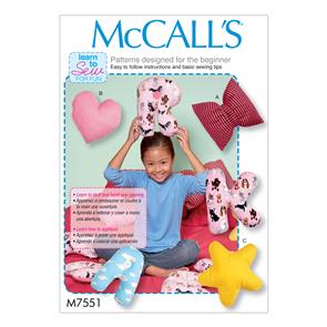 McCalls Pattern 7551 Star, Heart, bow, and Alphabet Pillows