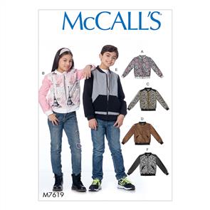 McCalls Pattern 7619 Children's/Girls'/Boys' bomber Jackets