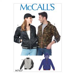 McCalls Pattern 7637 Misses' and Men's bomber Jackets