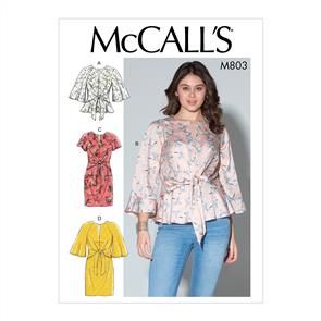 McCalls Pattern 7803 Misses' Tops and Dresses