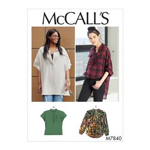 McCalls Pattern 7840 Misses'/Women's Tops