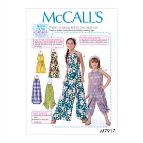 McCalls Pattern 7917 Children's and Girl's Romper, Jumpsuit and Belt