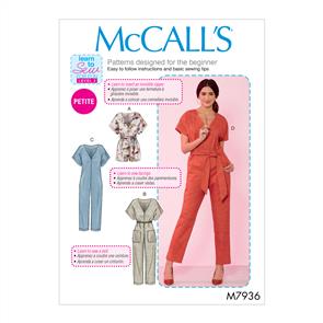 McCalls Pattern 7936 Misses'/Miss Petite Romper, Jumpsuit and Belt