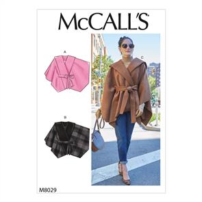 McCalls Pattern 8029 Misses' Capes & Belt