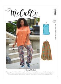 McCalls Pattern 8159 Women's Side Slit Shirt, Top, Skirt & Pants