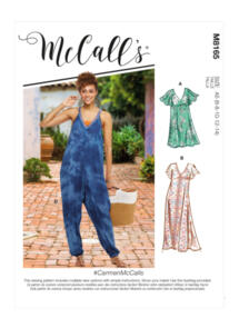 McCalls Pattern 8165 Misses' Very Loose-fitting V-neck Dresses & Jumpsuit