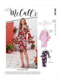McCalls Pattern 8166 Misses' Dresses With Flounce Sleeve Variations