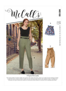 McCalls Pattern 8168 #Taylor - Misses' Shorts, Pants & Sash