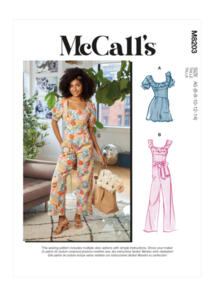 McCalls Pattern 8203 Misses' Romper, Jumpsuits & Sash