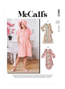 McCalls Pattern 8212 Misses' Dresses, Belt, Hat & Mask
