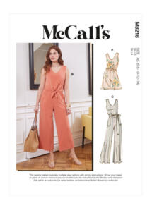 McCalls Pattern 8218 Misses' Romper, Jumpsuits & Sash