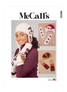 McCalls Pattern 8232 Misses' Knit Hats and Fingerless Gloves