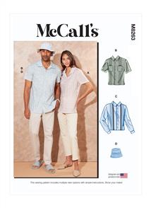 McCalls Pattern 8263 Unisex Shirts and Hat
