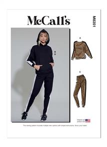 McCalls Pattern 8351 Misses' Lounge Pants, Top and Hoodie