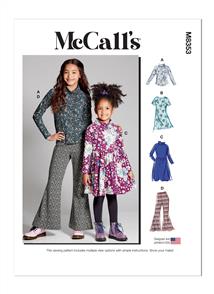 McCalls Pattern 8353 Children's and Girls' Knit Top, Dresses and Pants