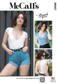 McCalls Sewing Pattern Misses' Knit Bodysuit and Top by Brandi Joan M8407