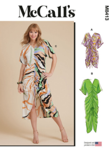 McCalls Sewing Pattern Misses' Caftan In Two Lengths M8413