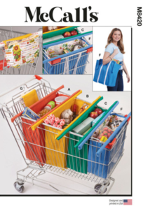 McCalls Sewing Pattern Shopping Cart Bags and Coupon Case M8420