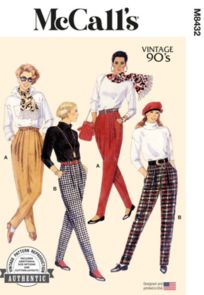 McCalls Sewing Pattern 1990s Misses' Pants M8432