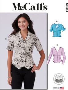 McCalls Sewing Pattern Misses' Tops M8451