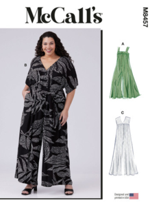 McCalls Sewing Pattern Misses' Loose Fit Jumpsuit and Sash M8457