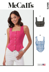 McCalls Sewing Pattern Misses' Corset Tops M8478