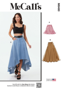 McCalls Sewing Pattern Misses' Skirt in Three Lengths M8480