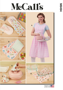 McCalls Sewing Pattern Misses' Apron and Kitchen Accessories M8494