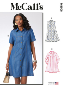 McCalls Sewing Pattern Misses' Dress with Sleeve Variations M8508