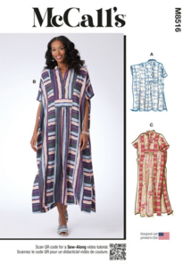 McCalls Sewing Pattern Misses' Caftan in Two Lengths M8516