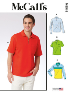 McCalls Sewing Pattern Men's Polo Shirts M8518