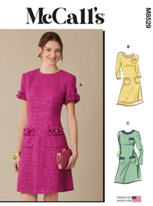 McCalls Sewing Pattern Misses' Dress with Sleeve Variations M8529