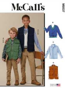 McCalls Sewing Pattern Children’s & Boys’ Vests, Top and Shirt M8537