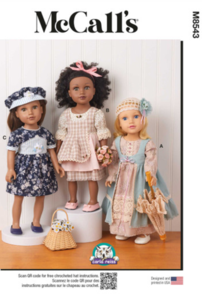 McCalls Sewing Pattern 18" Doll Clothes by Carla Reiss M8543