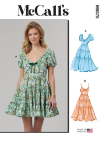 McCalls Sewing Pattern Misses' Dress with Sleeve and Length Variations M8575