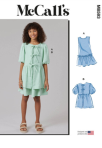 McCalls Sewing Pattern Girls' Dress and Top M8593