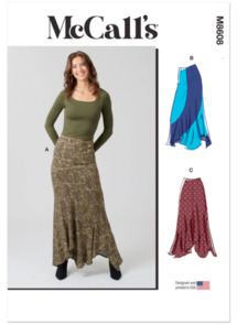 McCalls Sewing Pattern Misses' Asymmetric Skirt M8608